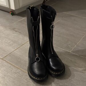 Dr. Martens Black Combat Boots with Zipper